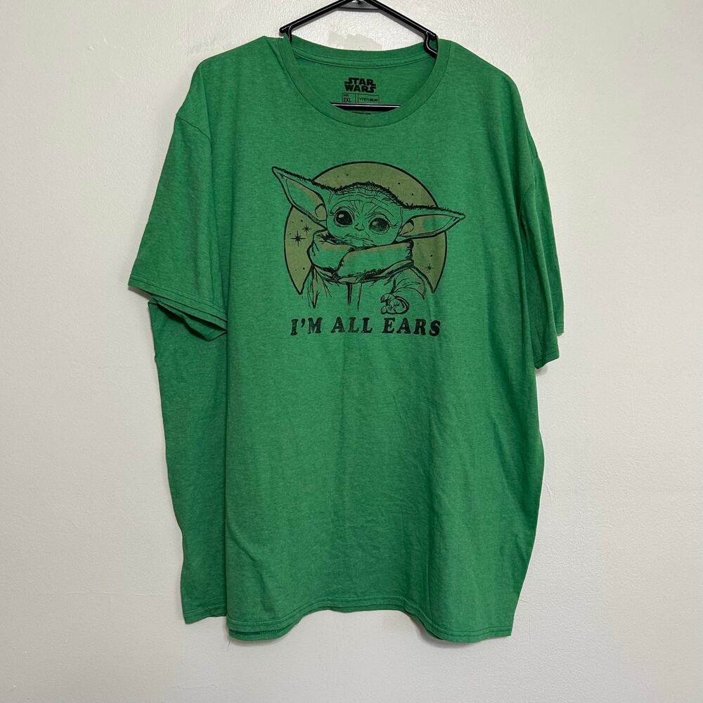 Star Wars Grogu Yoda I'm All Ears T-Shirt 2XL Green